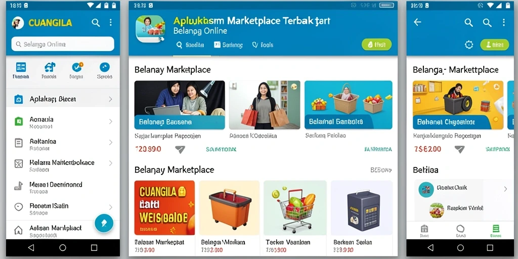Antarmuka CUANGILA yang menarik dan fungsional untuk belanja online.