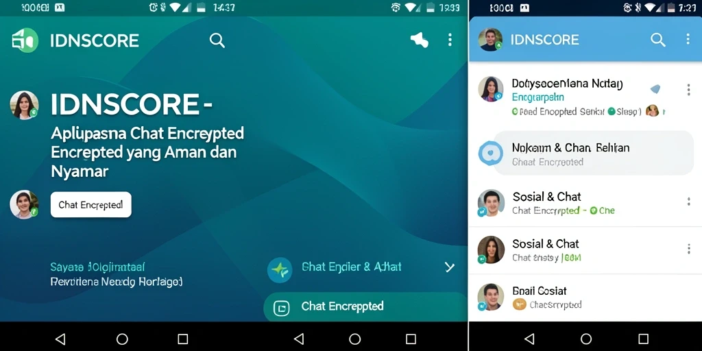 Antarmuka IDNSCORE dengan fitur Chat Encrypted yang user-friendly.