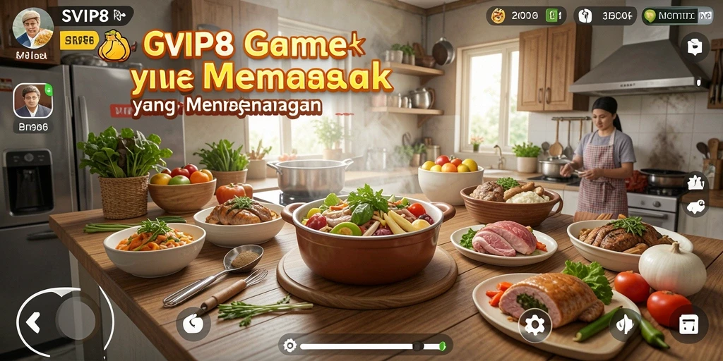 Tampilan antarmuka memukau dengan fungsi memasak yang interaktif.