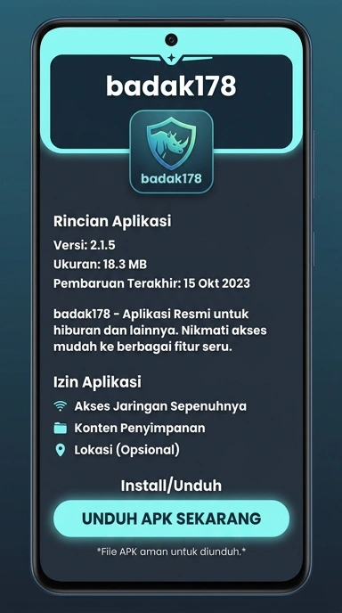 Tampilan halaman APK badak178
