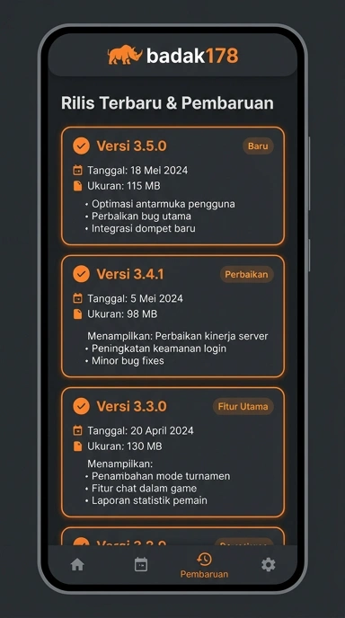 Tampilan riwayat versi badak178